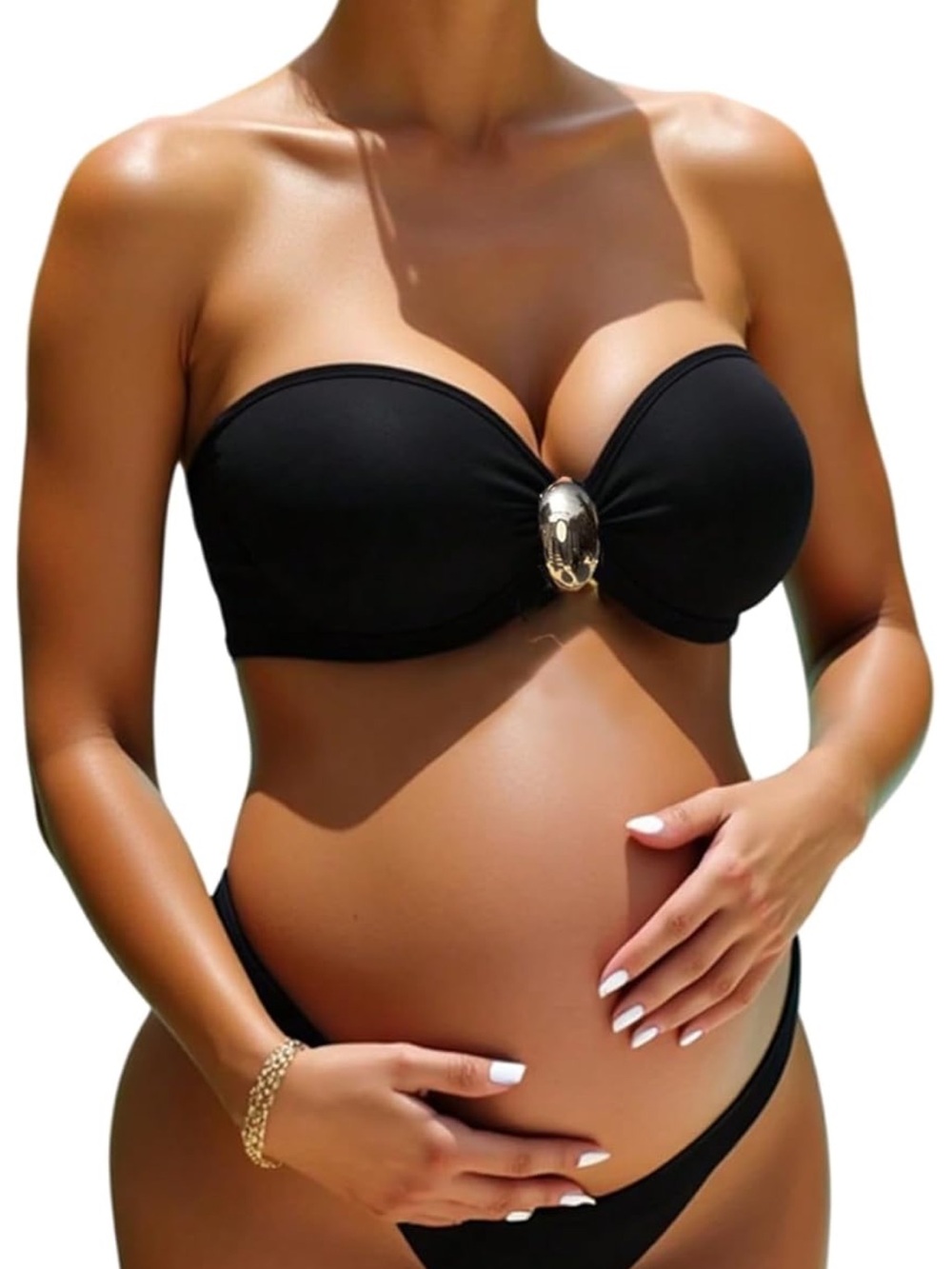 Maternity Bikini Set Pregnancy Bandeau High Cut Strapless L 1364/12-1